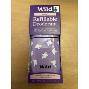 #6 New Wild Cosmetics Refillable Deodorant Ghosts Case S’mores Alum Free